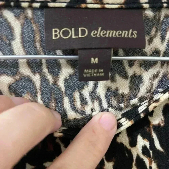 Bold Elements leopard print ruffle sleeves M - Picture 4 of 6